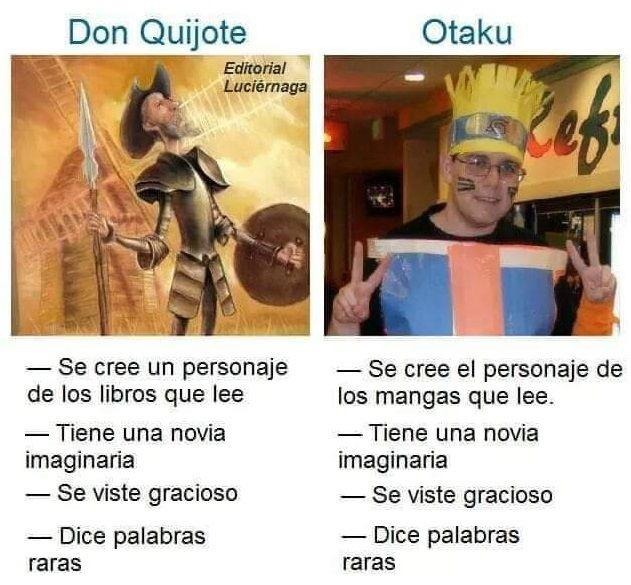 Don Quijote, el primer otaku - meme