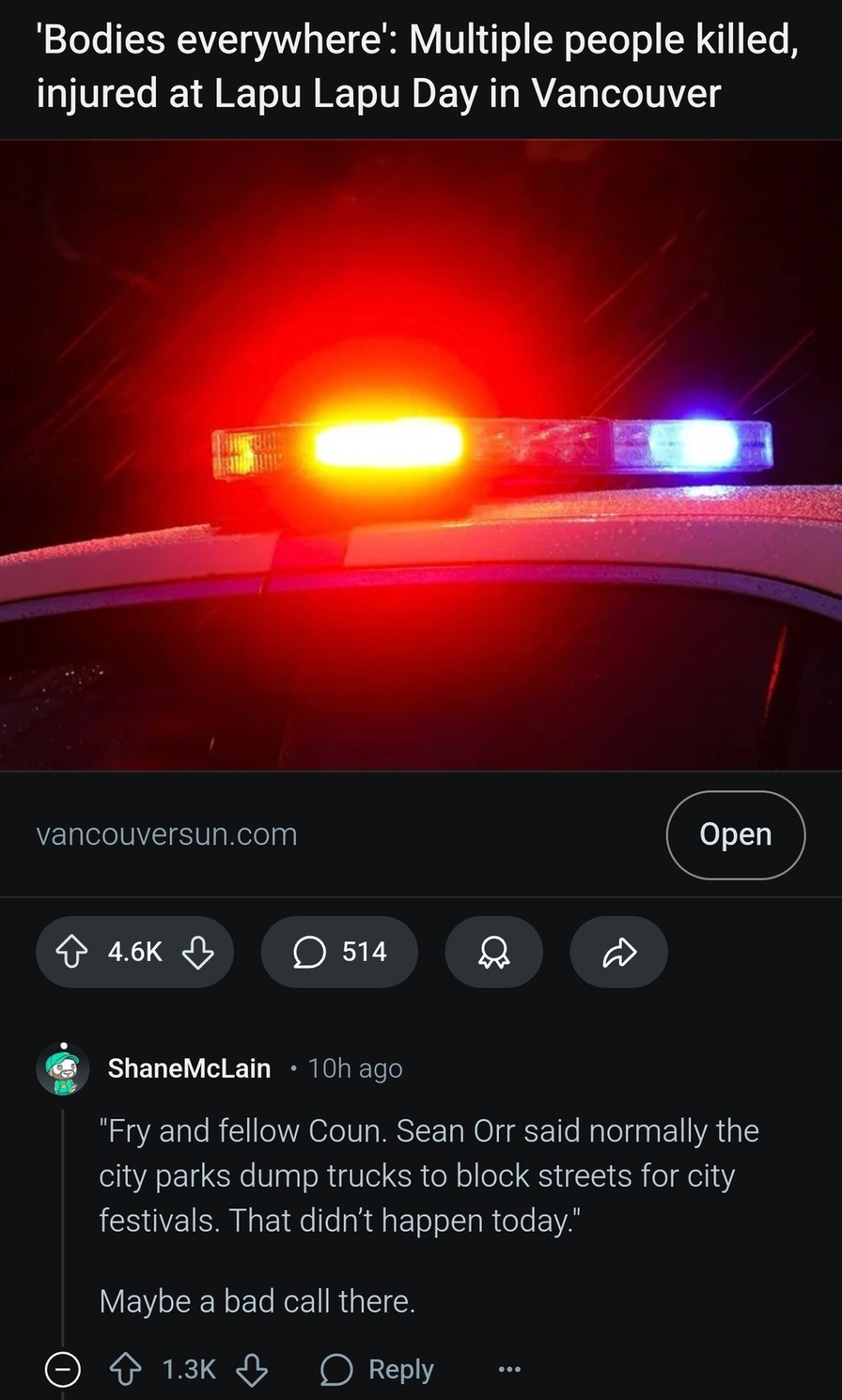 Vancouver festival tragedy after no street barriers - meme