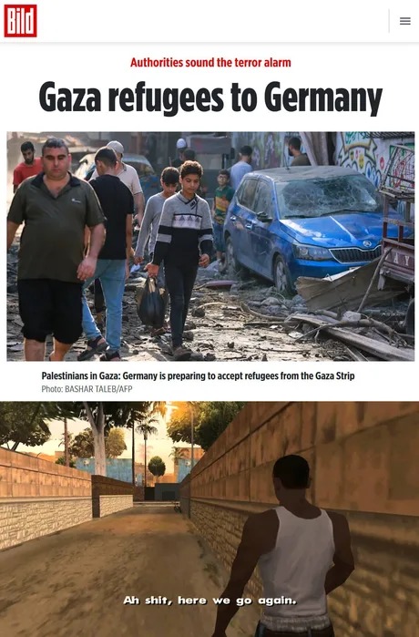 Gaza refugees to Germany - meme