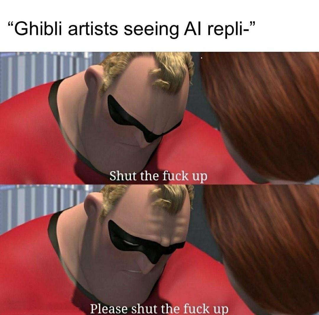Ghibli artists when they hear AI can replicate their style - meme