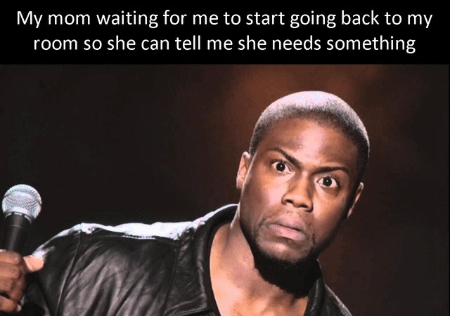 Mom waiting like an NPC to hit me with side quest energy - meme