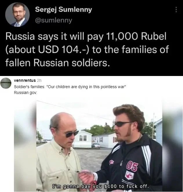 Man, life really is worth less in Russia - meme