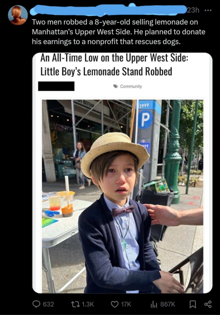 Imagine robbing a 8 year old kid - meme