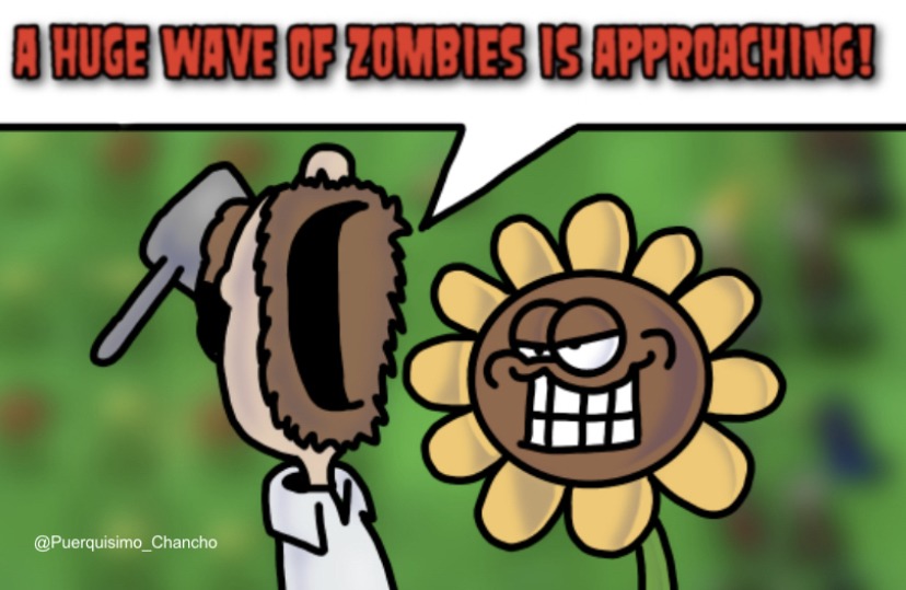 A huge wave of zombies is approaching :raising: - meme