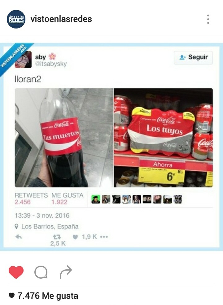 Coca cola y su sentido del humor - meme