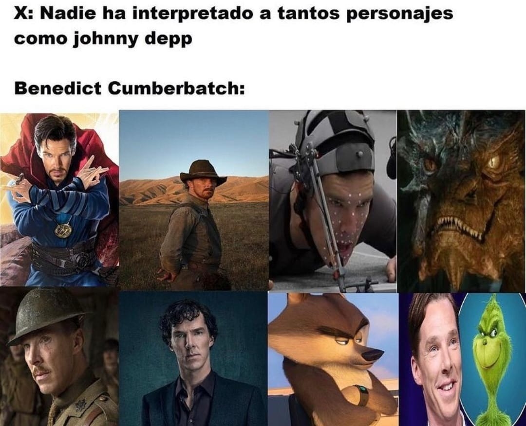 Que buenos papeles ha hecho Benedict Cumberbatch - meme