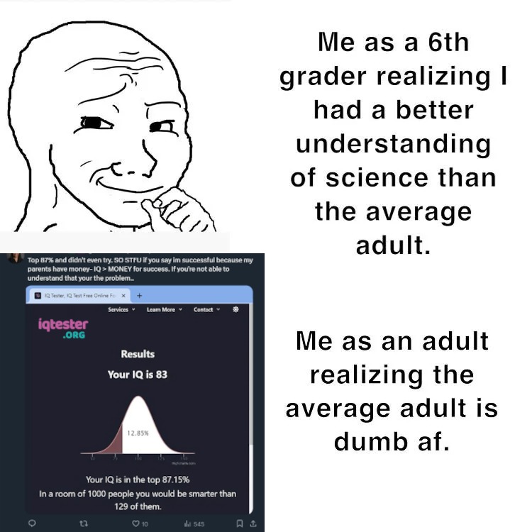 Growth is realizing adults are just taller 6th graders - meme