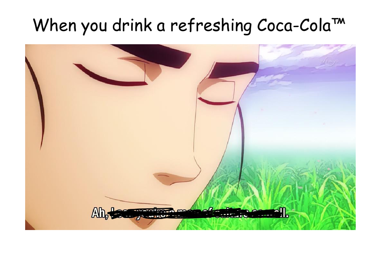 When you drink a refreshing B E P I S - meme