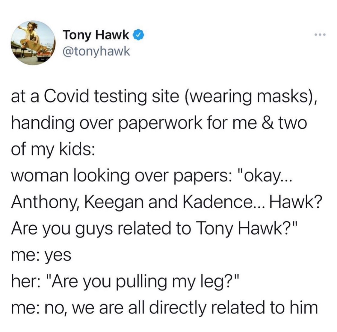 tony hawk tweets - meme