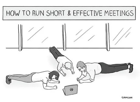 Running short meetings like a speedrun - meme