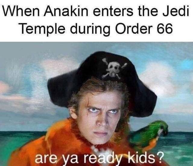 When Anakin enters the Jedi Temple during Order 66 - meme