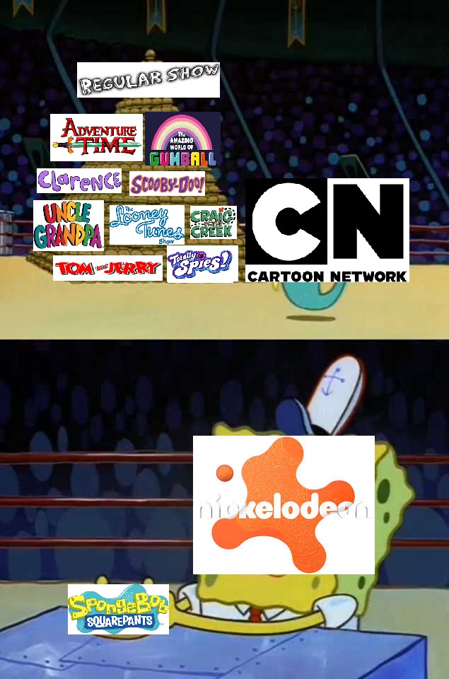 Cartoon Network and Nickelodeon these days - meme