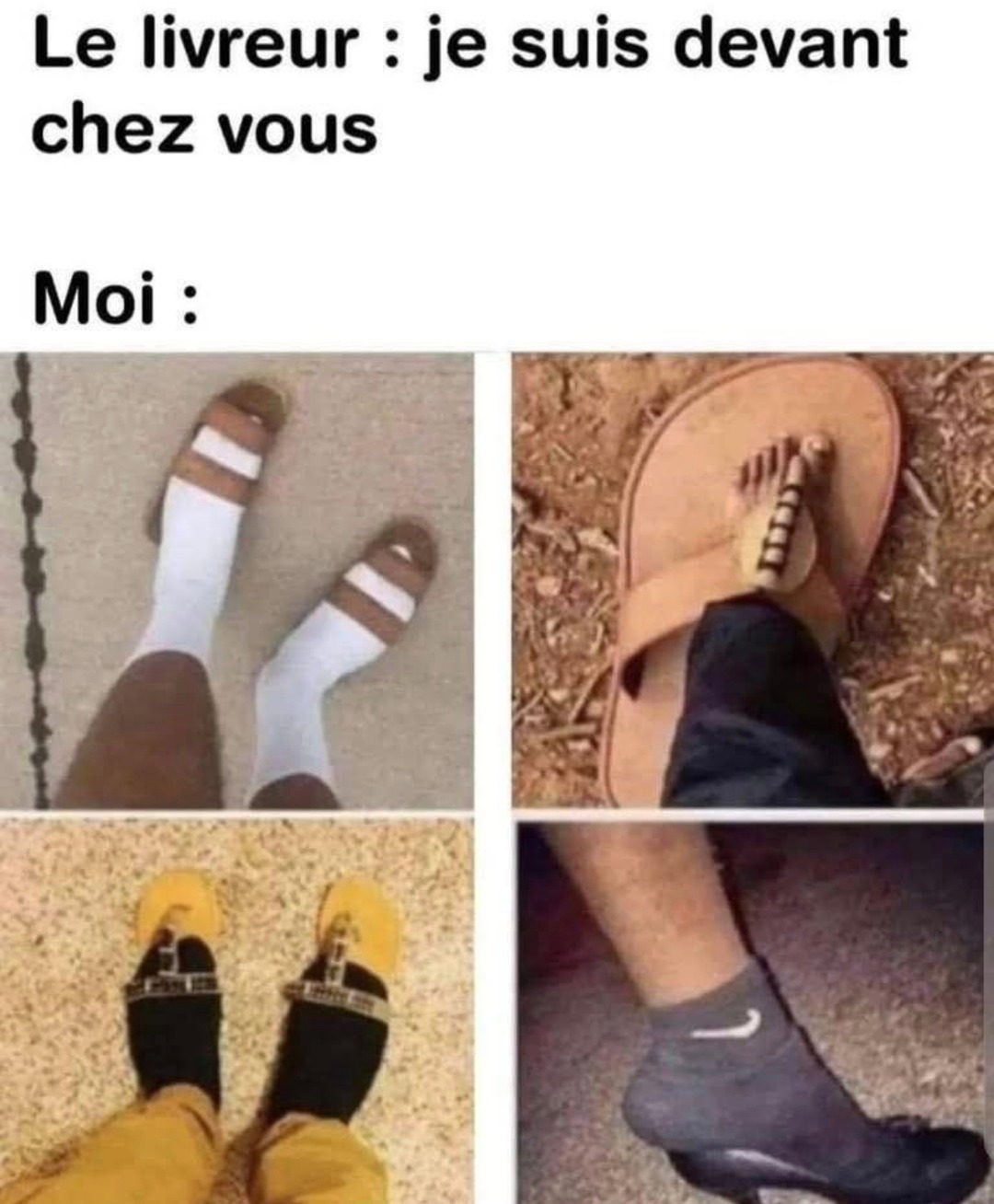Le livreur : je suis devant. Moi : stress + panique immédiate - meme
