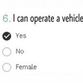 Shouldn't female automatically be the no option?