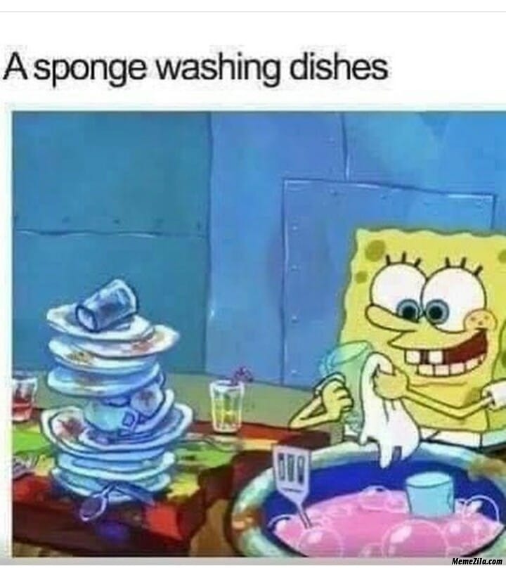 Soap washing dishes - meme