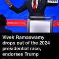 Vivek Ramaswamy drops of the 2024 presidentialrace