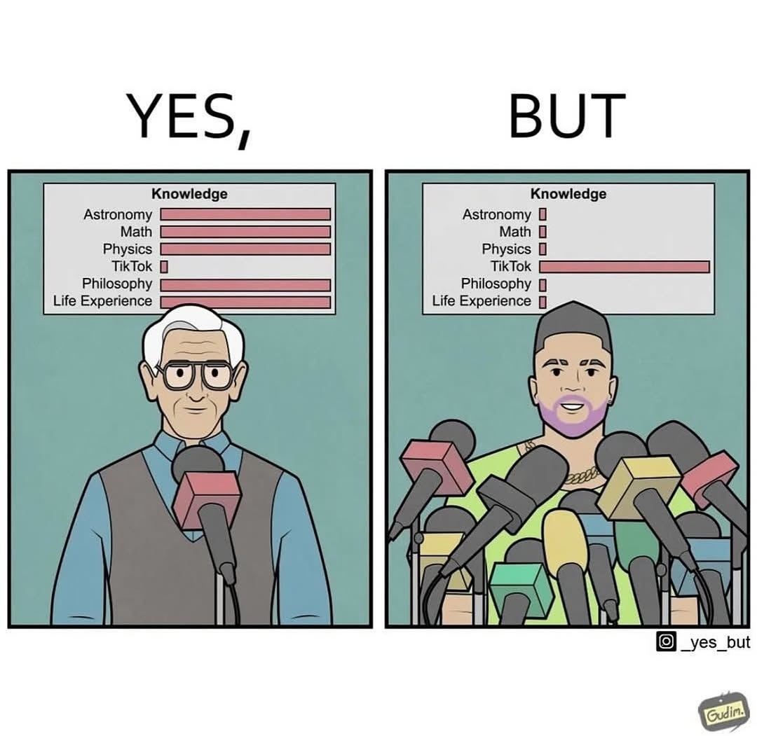 TikTok, Philosophy, Life Experience... it's all the same, right? - meme