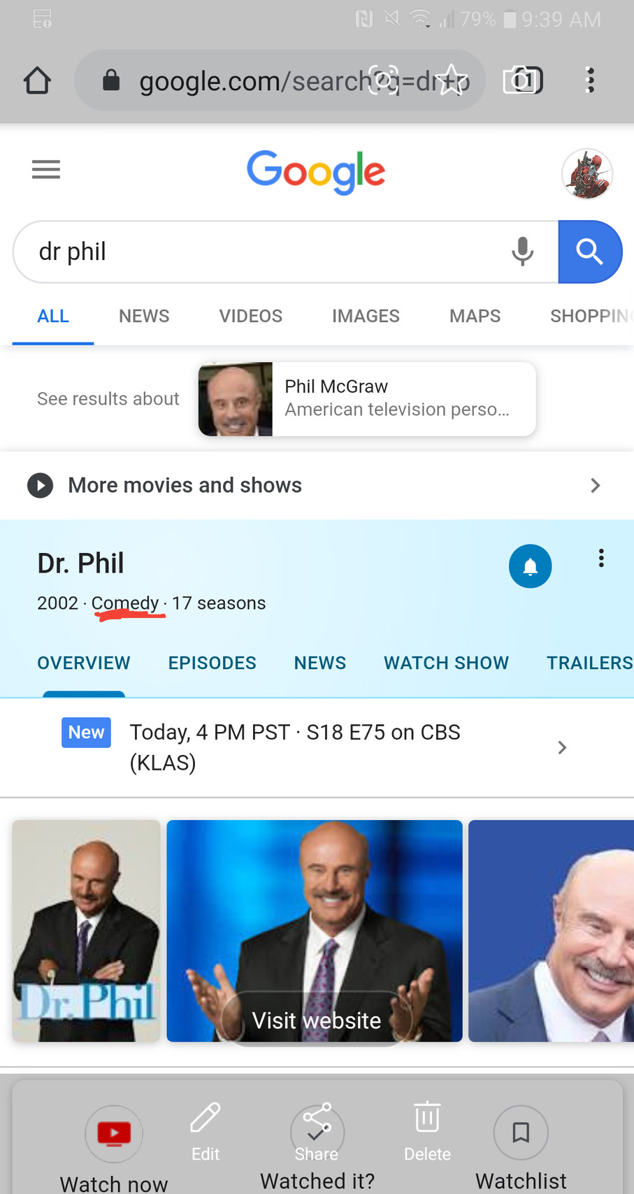 I wasn't aware Dr. Phil was a comedy - meme