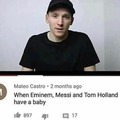 Eminem Messi y Tom Holland en uno