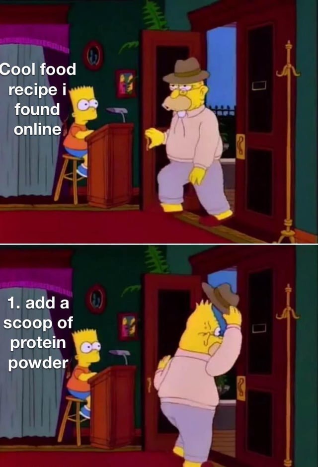 protein powder in recipes - meme