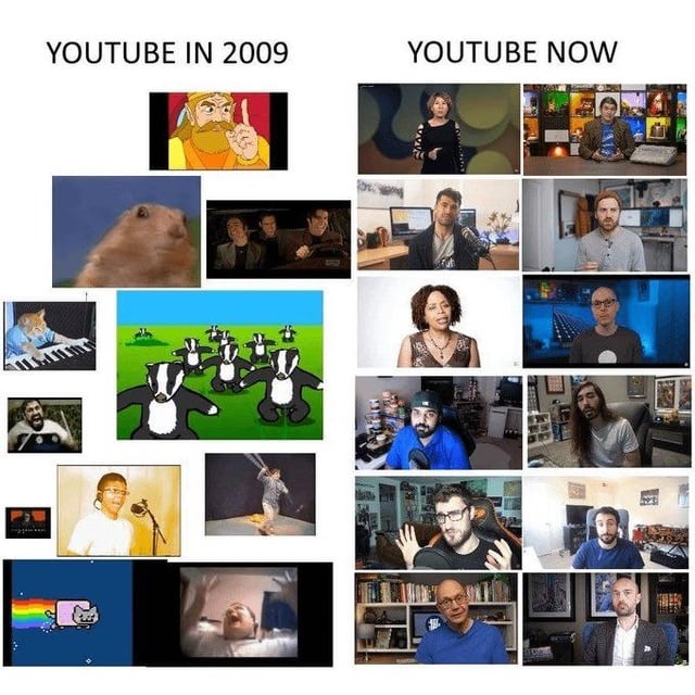 YouTube 2009 vs. YouTube now: choose your fighter - meme