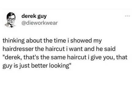 Haircut's the same, bro's just hotter - meme