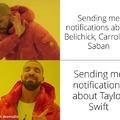 NFL an ESPN apps sending notifications about Taylor Swift