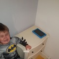a young Bruce Wayne hiding his pee