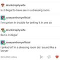 Is it illegal to have sex in a dressing room?