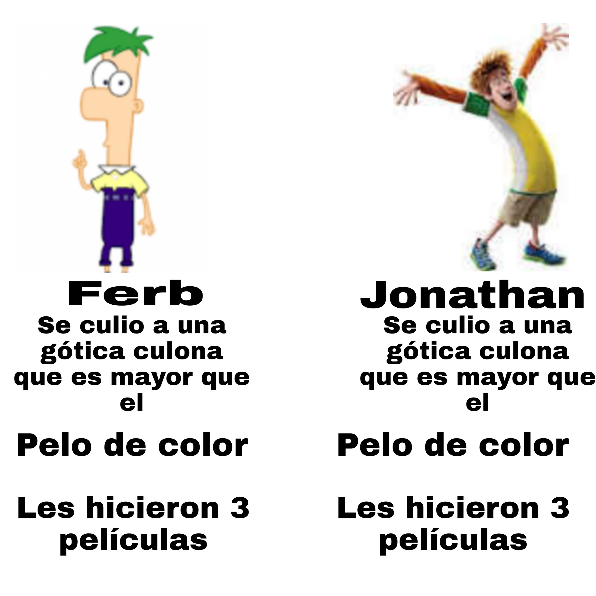 Jonathan vs ferb - meme