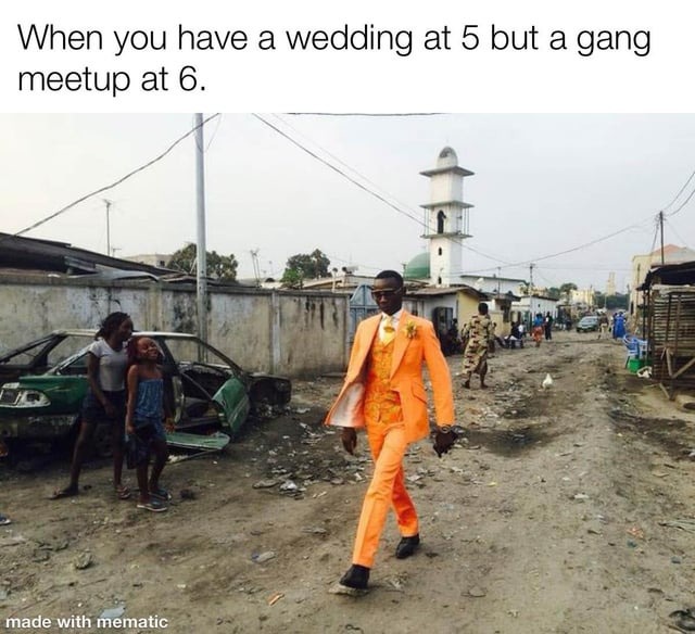 Wedding ganster outfit - meme
