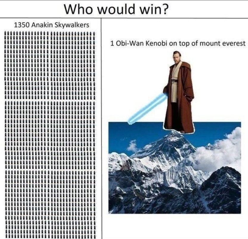 It’s over Anakin - meme