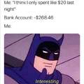 My bank account