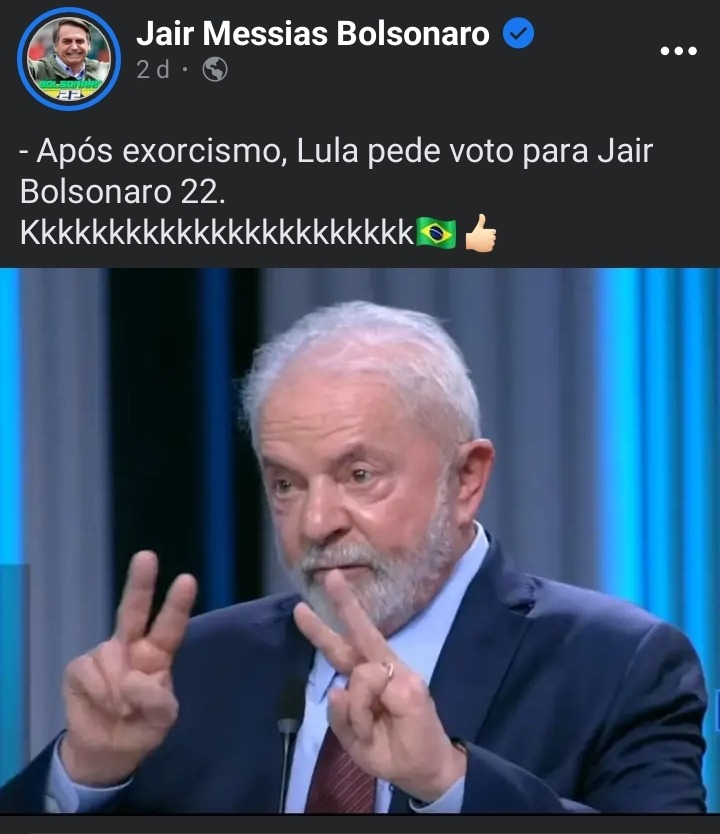 Imagine o Lula votando 22 e foda se mkkkkk - meme