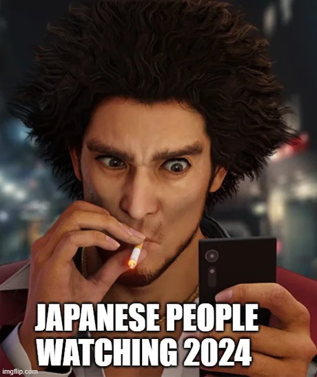 Japanese people watching 2024 - meme
