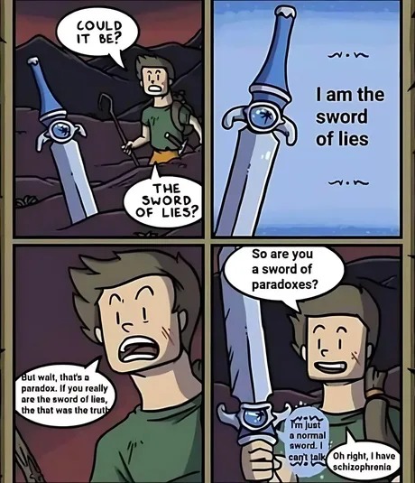 The sword of paradoxes - meme