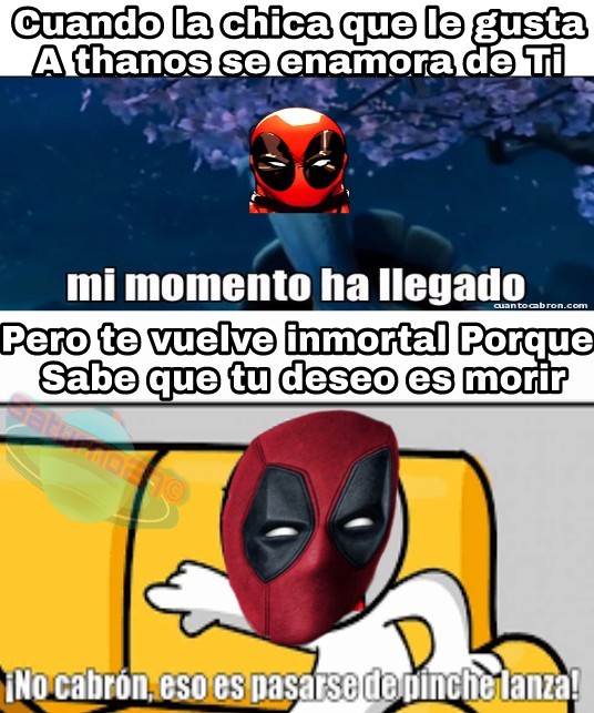 Deadpool no es inmortal actualmente - meme