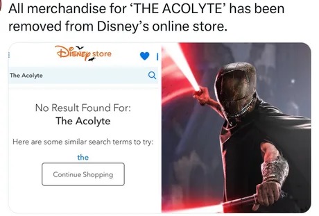 No more The Acolyte merchandising, no one wanted it - meme