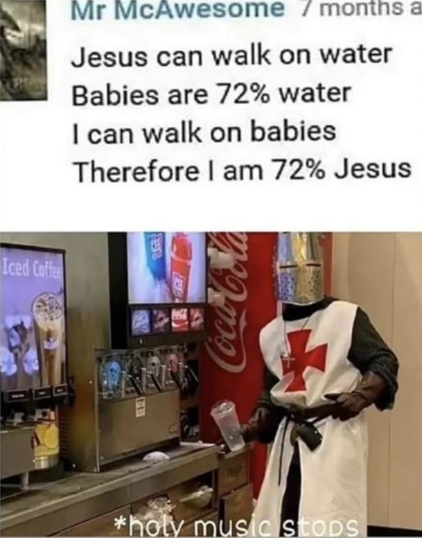 jesus can walk on water - meme