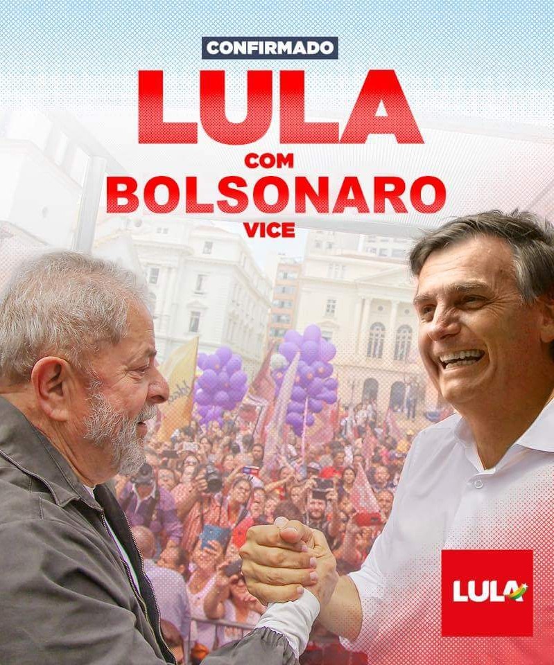 Lula confirma apoio ao Bolsonaro e Haddad pede perdão - meme