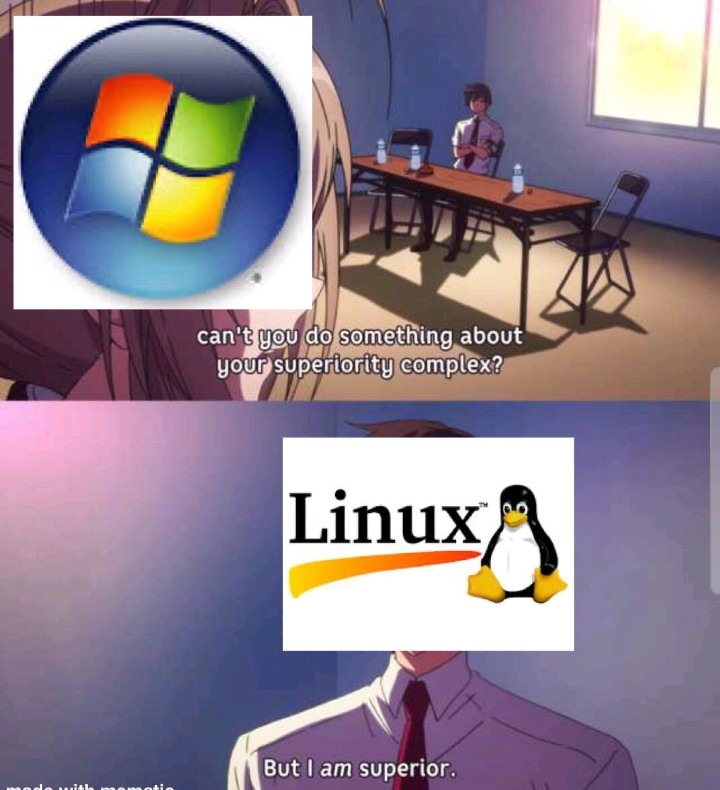 Linux on - meme