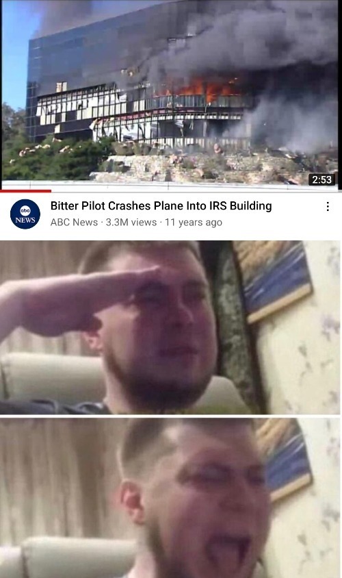 IRS plane crash - meme