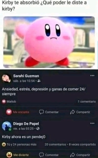 El poder que le daría a Kirby sería que borrase el universo ocn - meme
