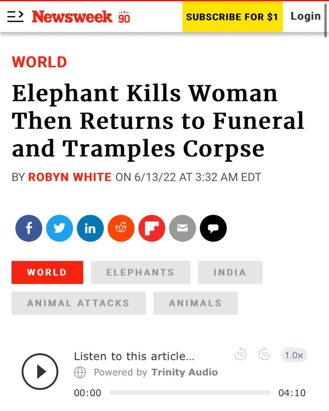 An elephant that killed a woman in India returned to her funeral and trampled on her corpse, local police have said. - meme