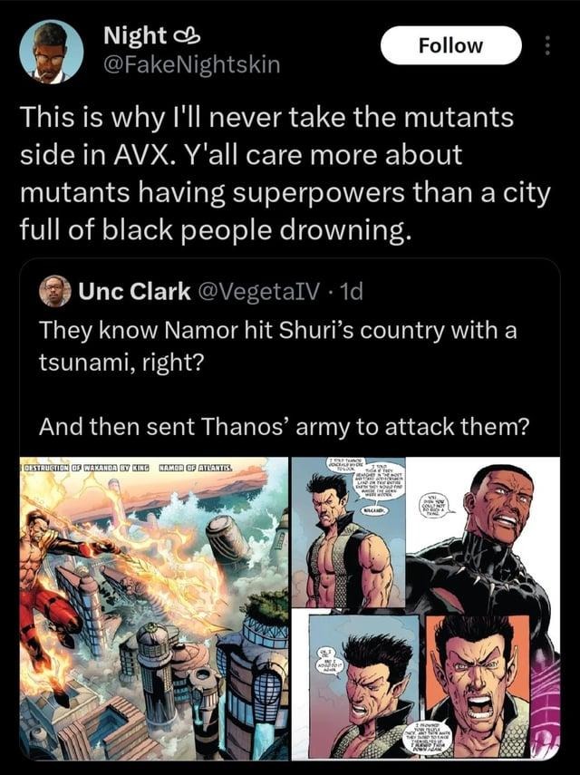 Mutants drowning cities and y’all still debating ethics - meme