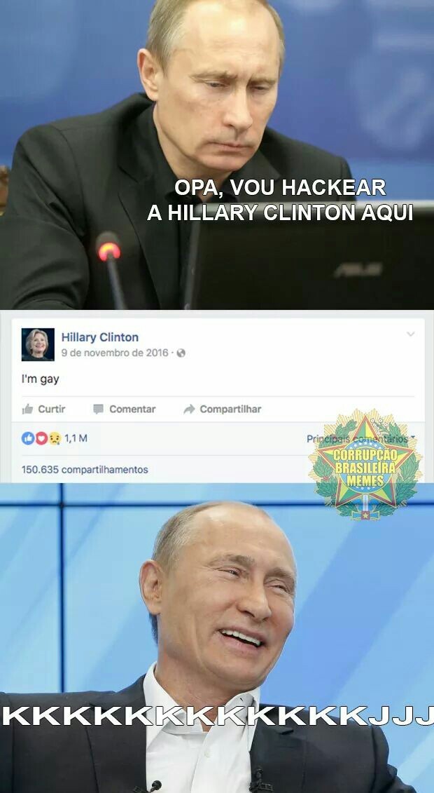 Putin hacker malvadão - meme