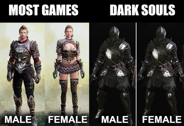 No boob plates in Dark Souls - meme