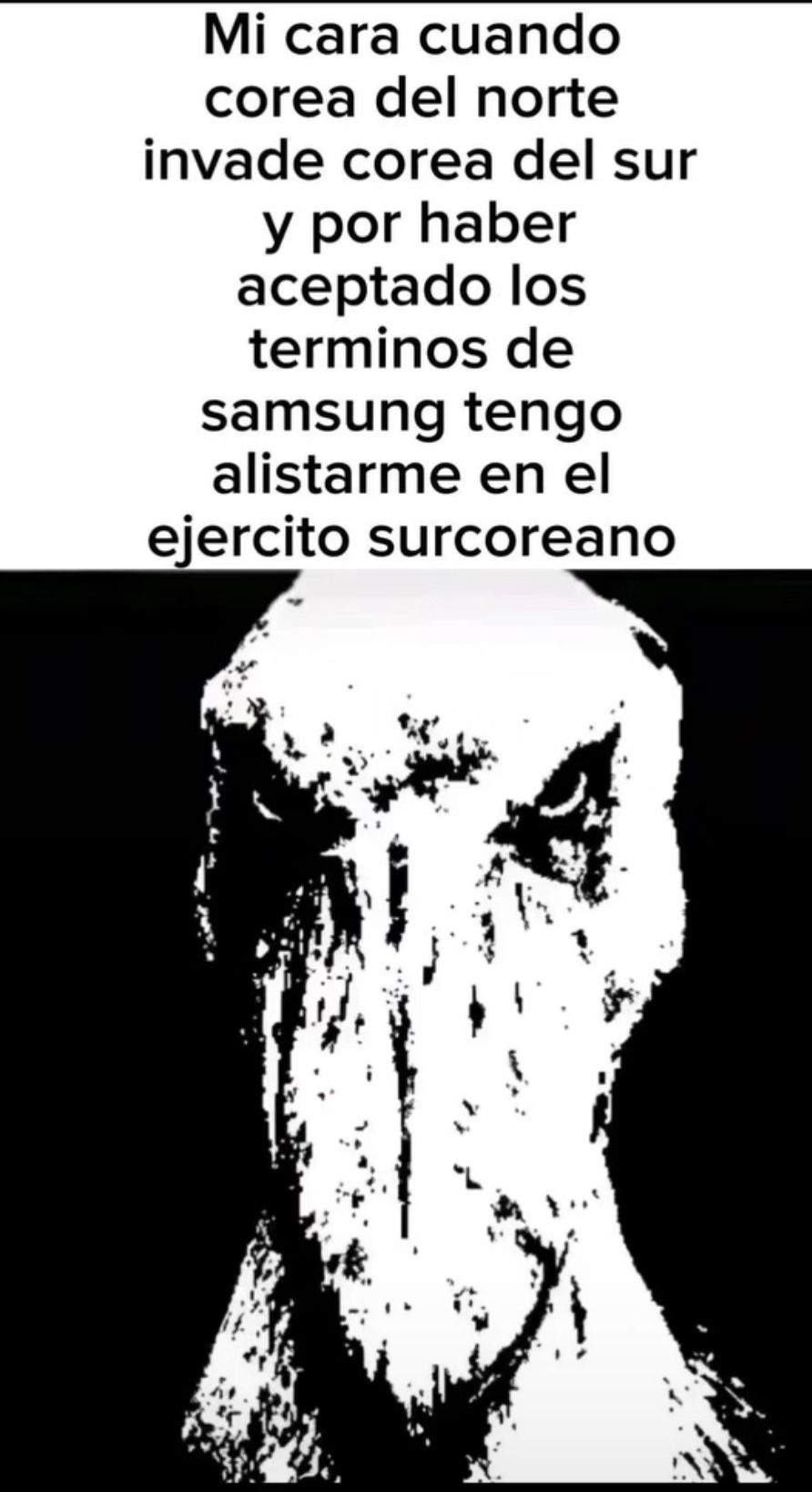 aceptaste los términos de Samsung, ahora eres soldado - meme