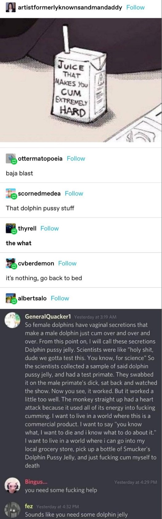 Title needs that dolphin jelly - meme