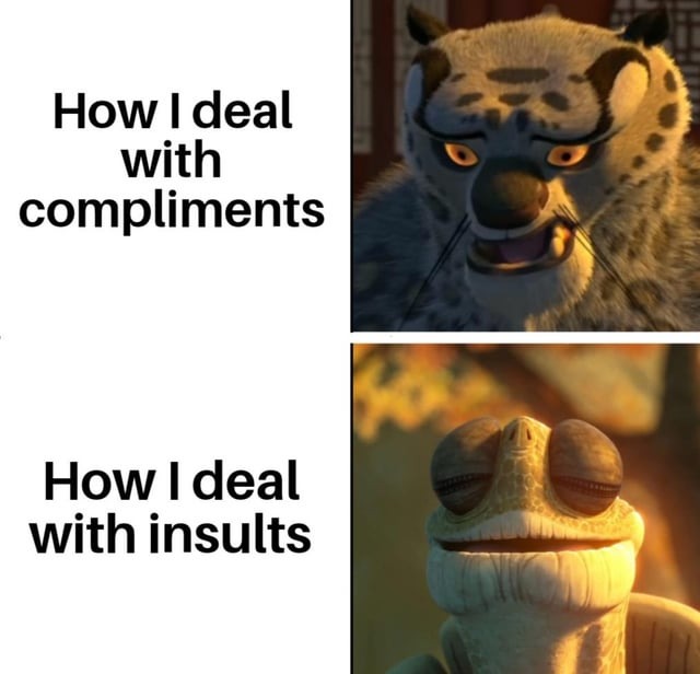 How i deal with insults - meme